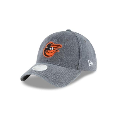 Grey Baltimore Orioles Hat - New Era MLB Faded Denim 9TWENTY Adjustable Caps USA9702346